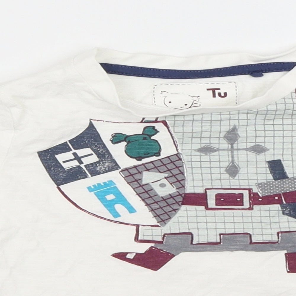 F&F Boys Ivory   Basic T-Shirt Size 12-18 Months