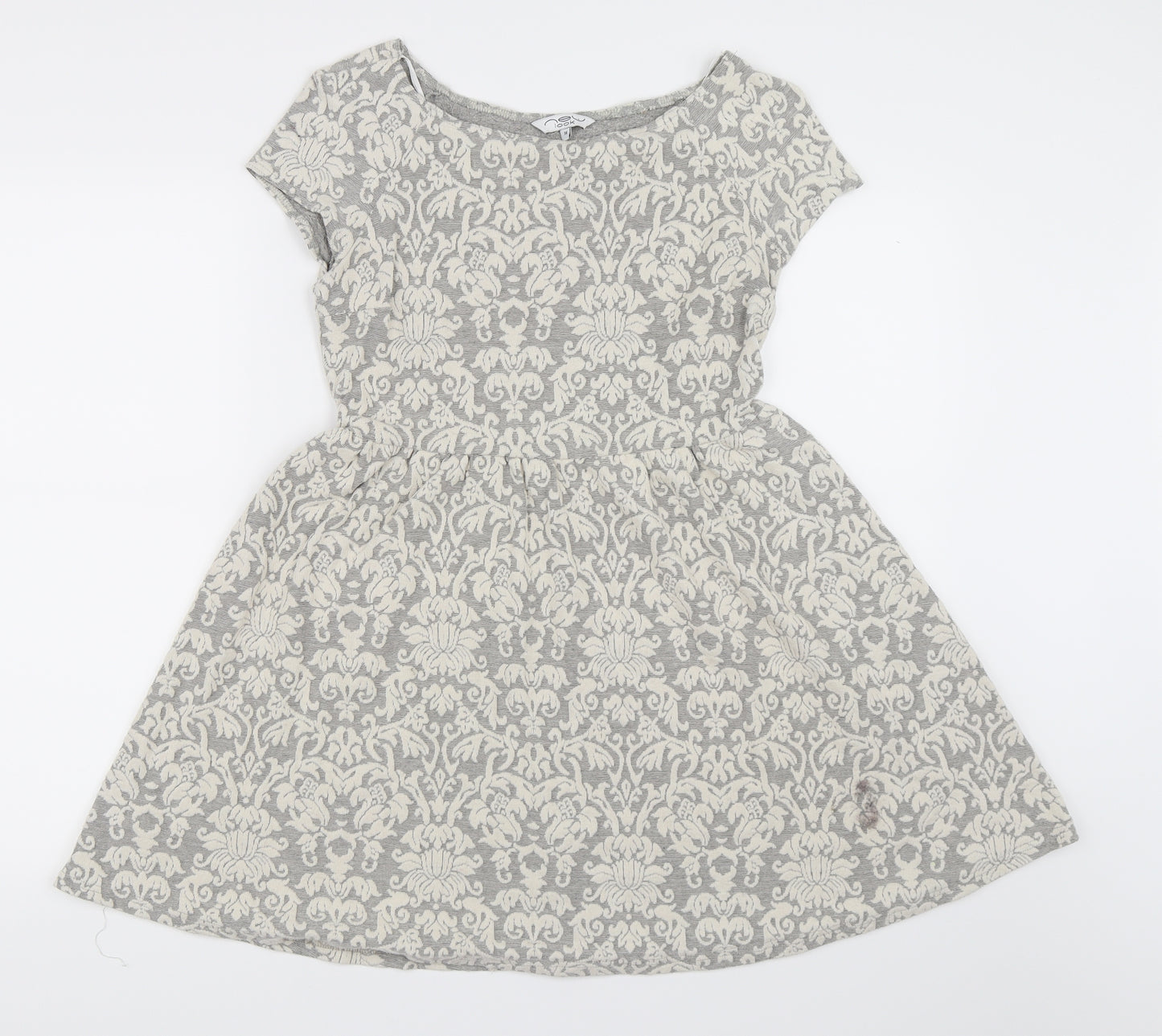 New Look Womens Ivory Geometric  Skater Dress  Size 14