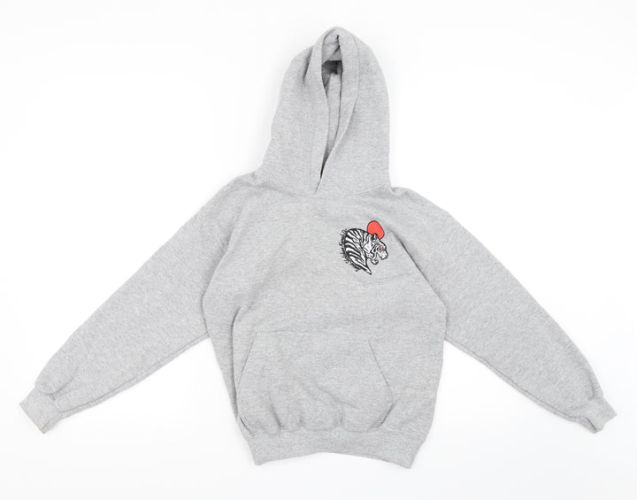 Gildan Girls Grey Pullover Hoodie Size M