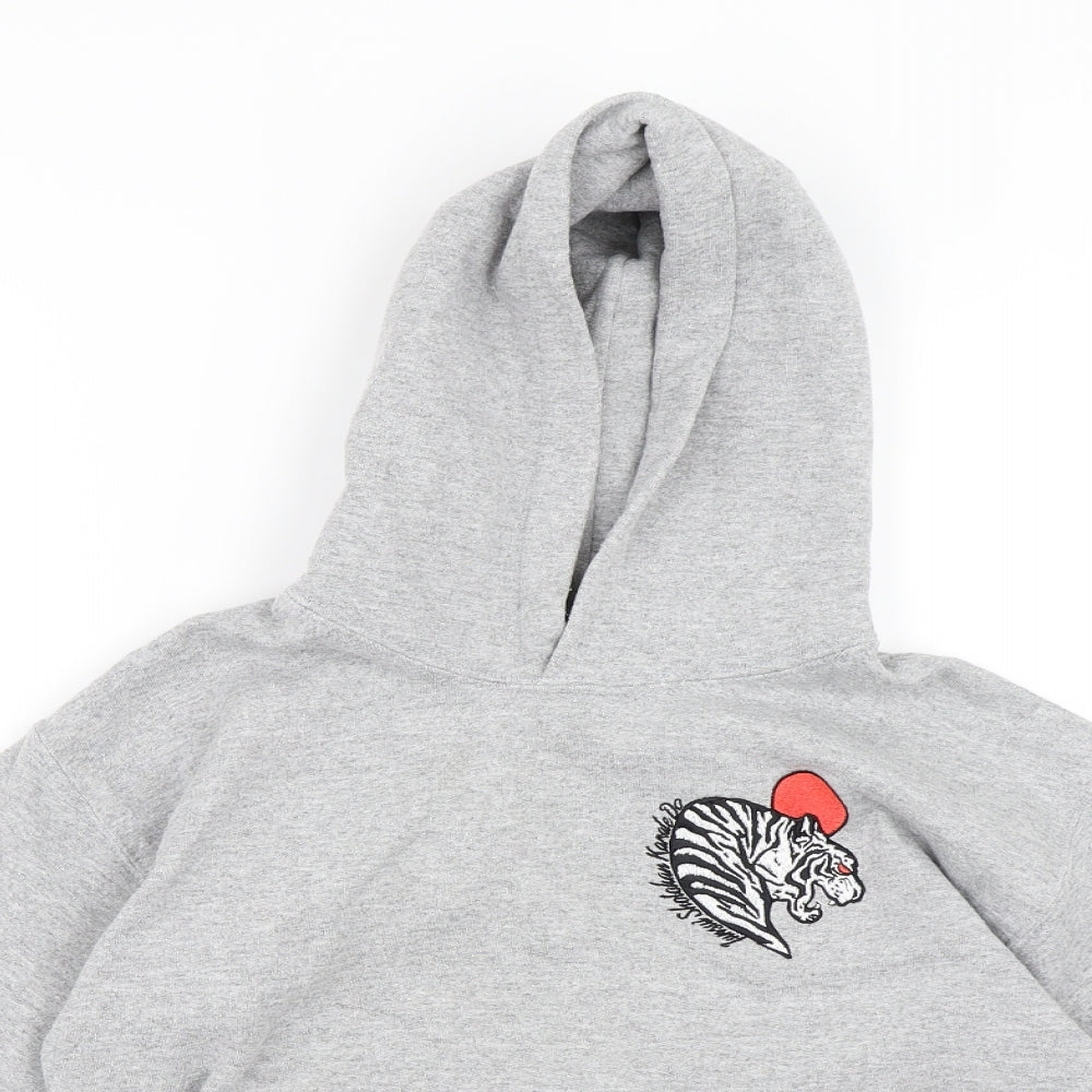 Gildan Girls Grey   Pullover Hoodie Size M