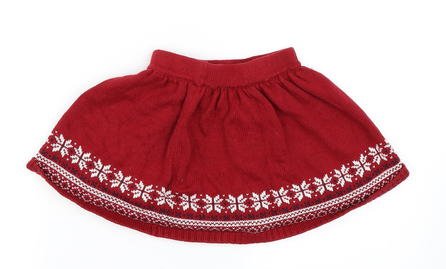 Preworn Girls Red   Skater Skirt Size 3-4 Years - Knitted Skirt