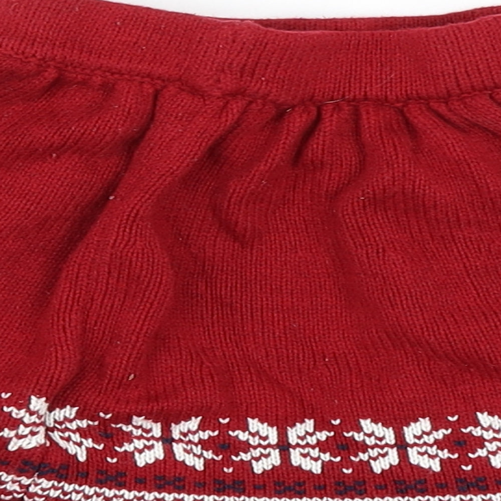 Preworn Girls Red   Skater Skirt Size 3-4 Years - Knitted Skirt