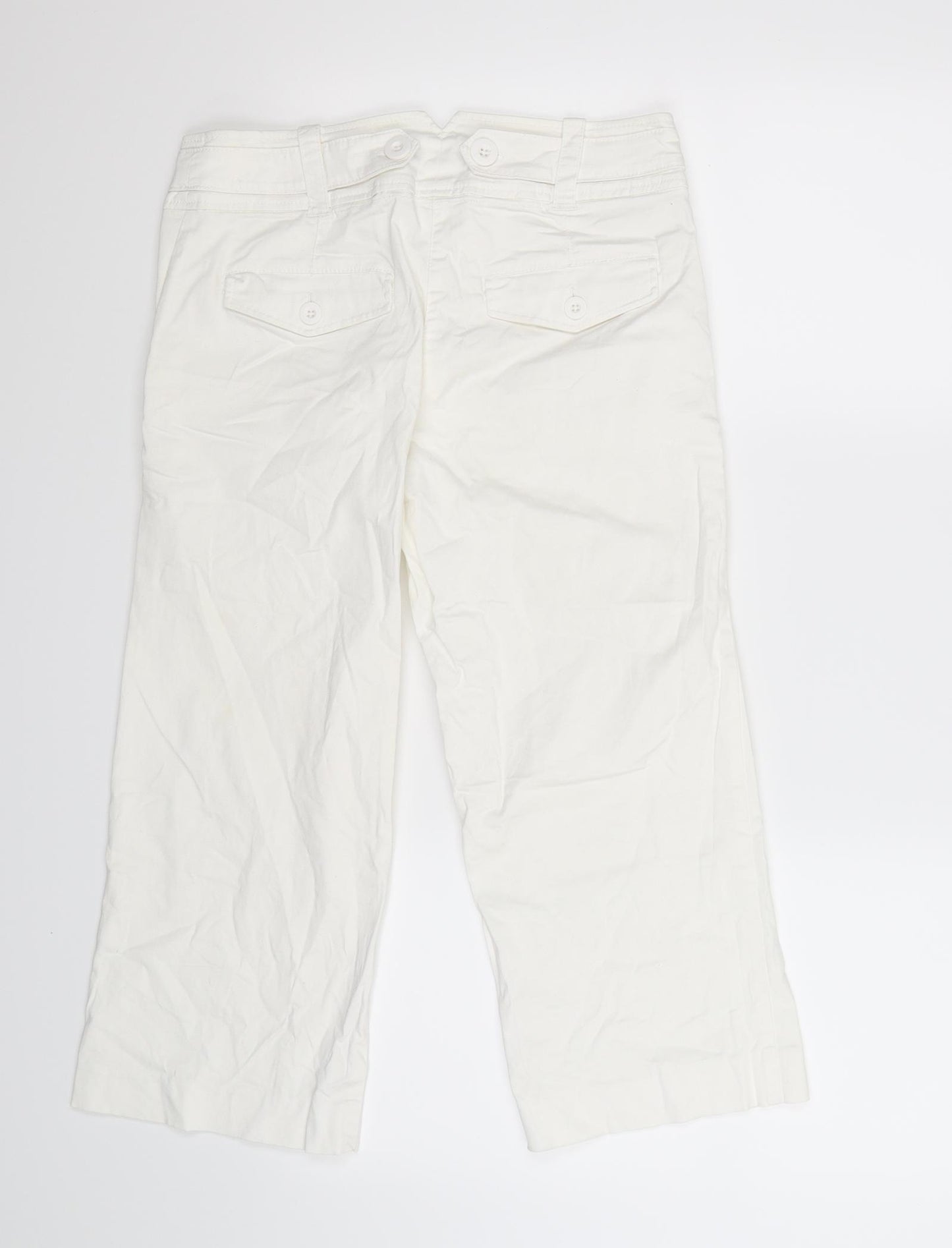 H&M Womens White   Cropped Trousers Size 10 L21 in
