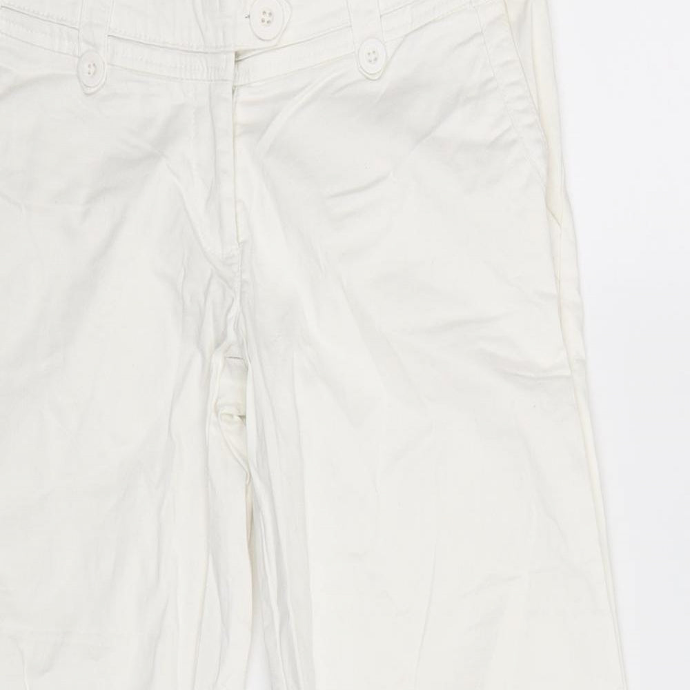 H&M Womens White   Cropped Trousers Size 10 L21 in