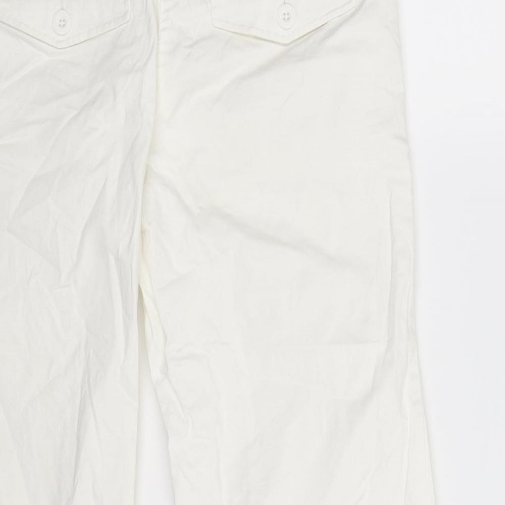 H&M Womens White   Cropped Trousers Size 10 L21 in