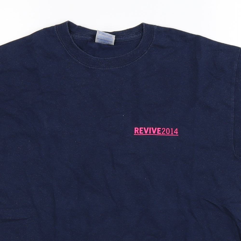 Gildan Mens Blue    T-Shirt Size M