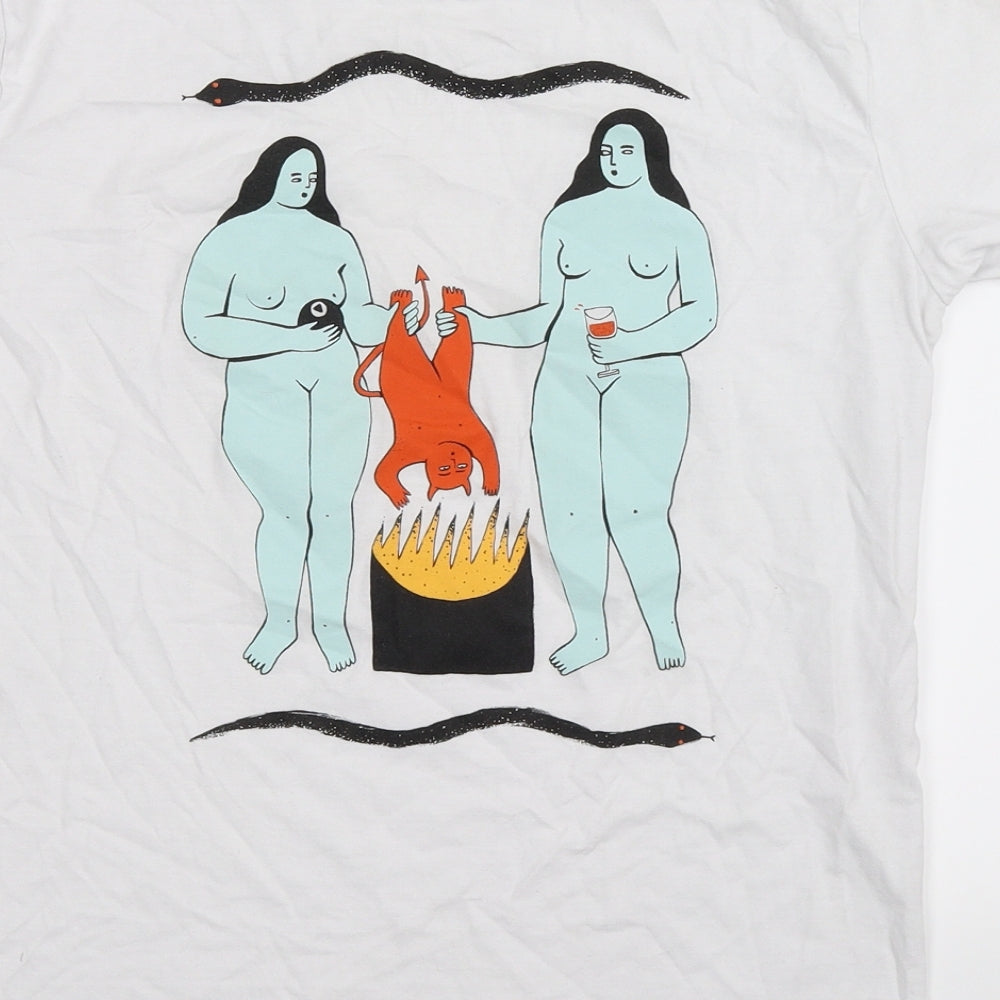 The Illustrated Mens White    T-Shirt Size S