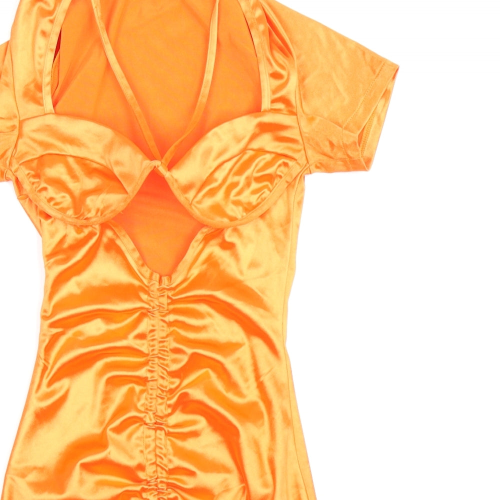 PRETTYLITTLETHING Womens Orange   Bodycon  Size 6