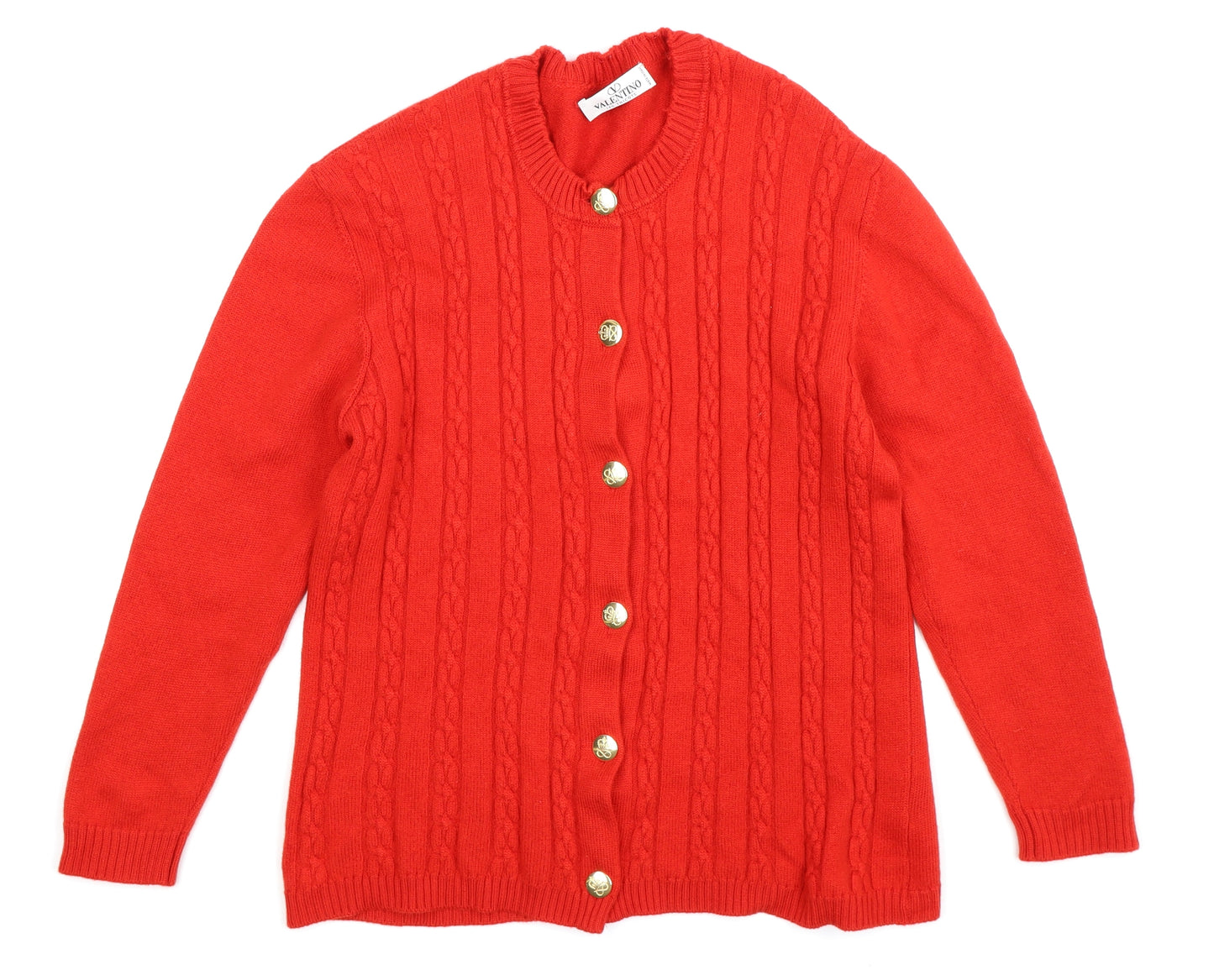valentino Womens Red  Knit Cardigan Jumper Size L