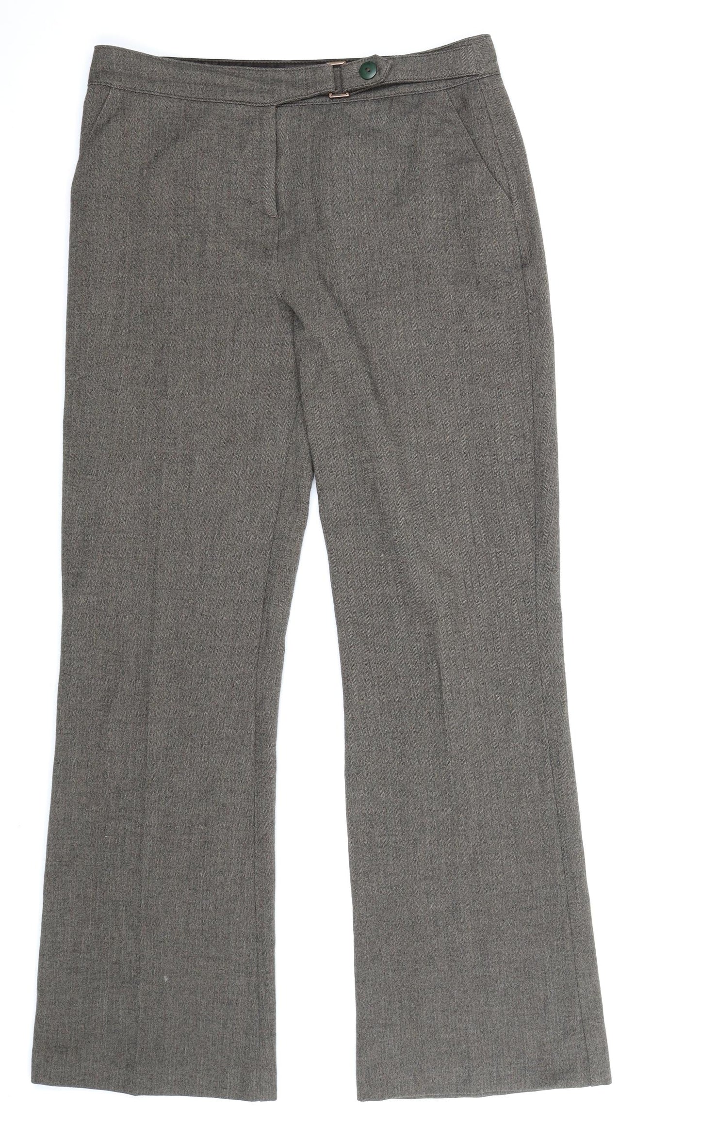 Per Una Womens Grey Herringbone  Trousers  Size 12 L30 in