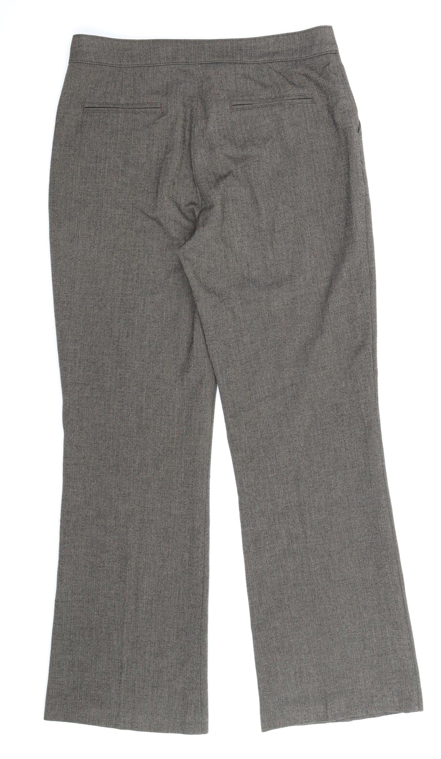 Per Una Womens Grey Herringbone  Trousers  Size 12 L30 in