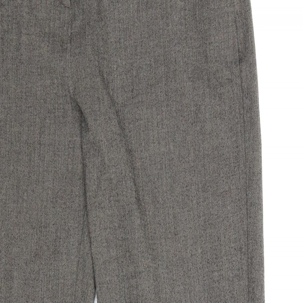 Per Una Womens Grey Herringbone  Trousers  Size 12 L30 in