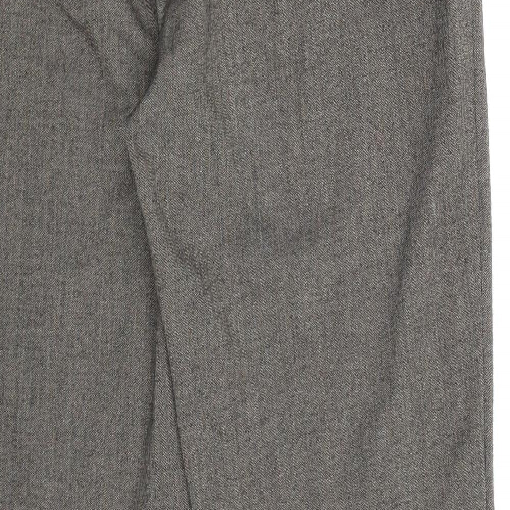 Per Una Womens Grey Herringbone  Trousers  Size 12 L30 in