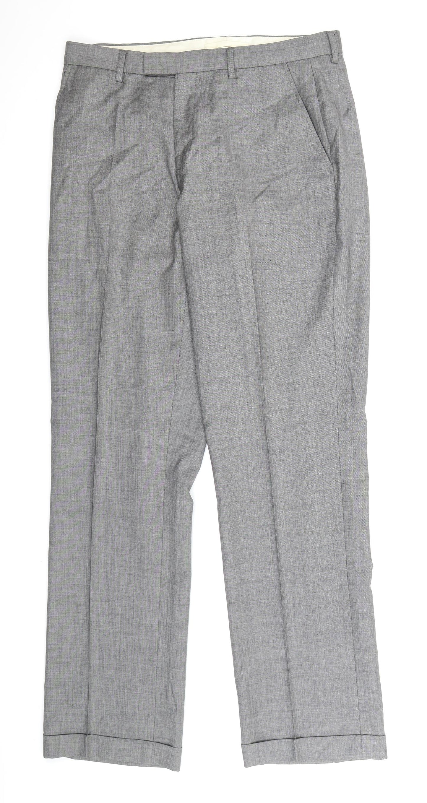 TM Lewin Mens Grey   Dress Pants Trousers Size 32 L34 in