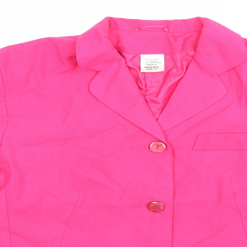 Preworn Womens Pink   Jacket Suit Jacket Size 12