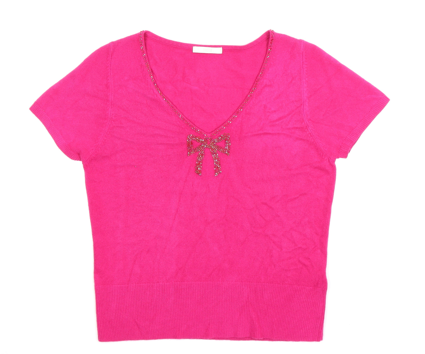 Marks and Spencer Womens Pink  Knit Pullover Jumper Size 16