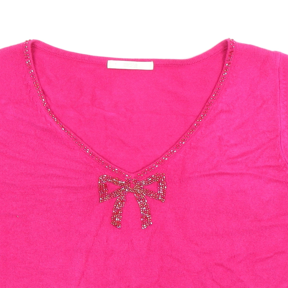 Marks and Spencer Womens Pink  Knit Pullover Jumper Size 16