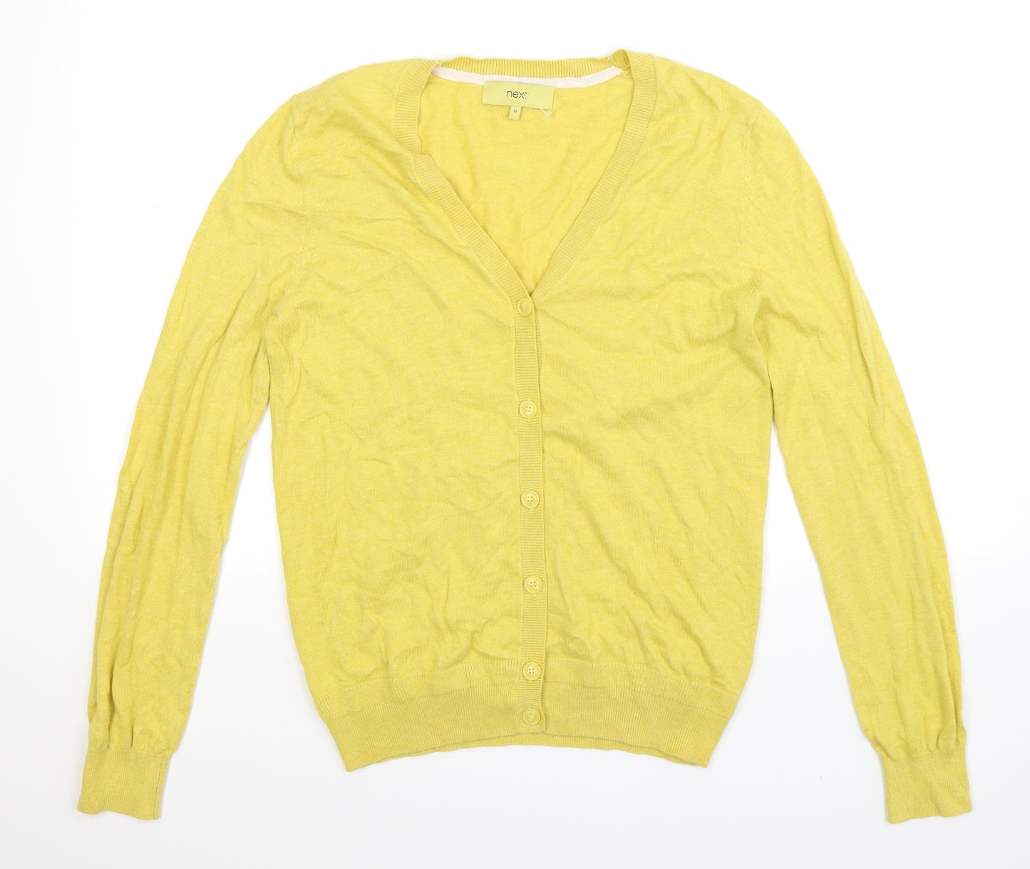 NEXT Womens Yellow  Knit Cardigan Jumper Size 10