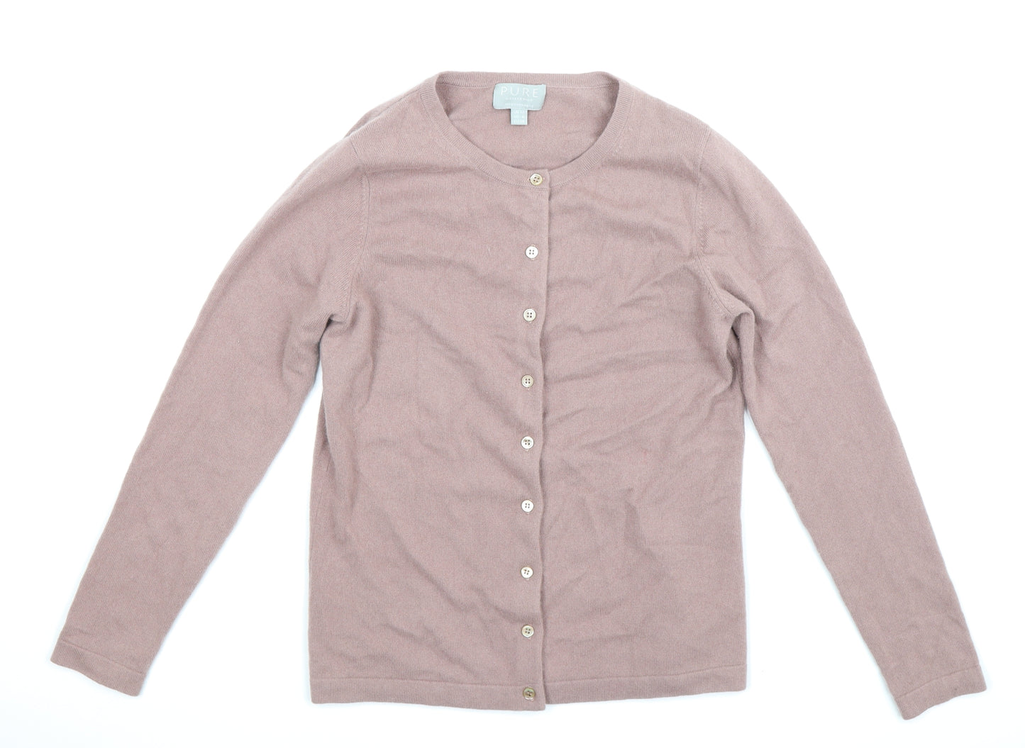 PURE Collection Womens Grey  Knit Cardigan Jumper Size 12