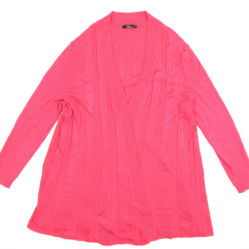 BM Collection Womens Pink  Knit Cardigan Jumper Size XL