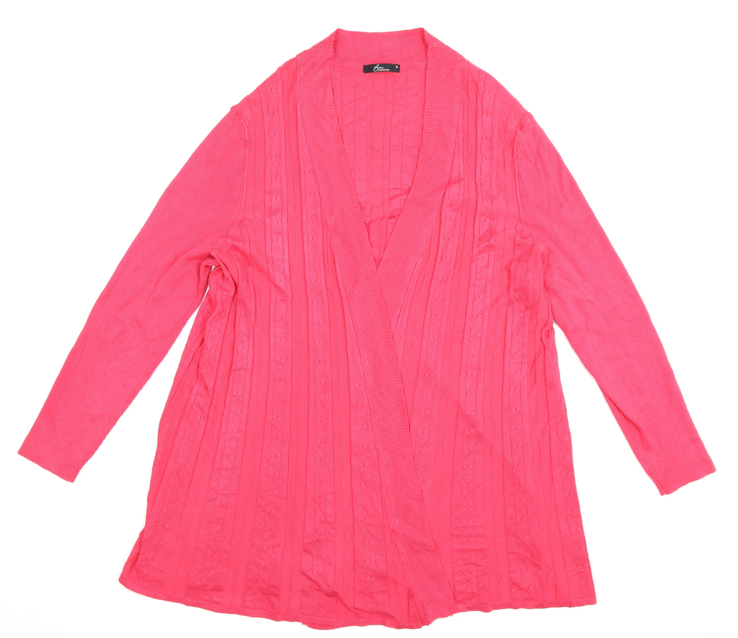 BM Collection Womens Pink  Knit Cardigan Jumper Size XL