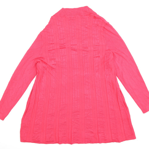 BM Collection Womens Pink  Knit Cardigan Jumper Size XL