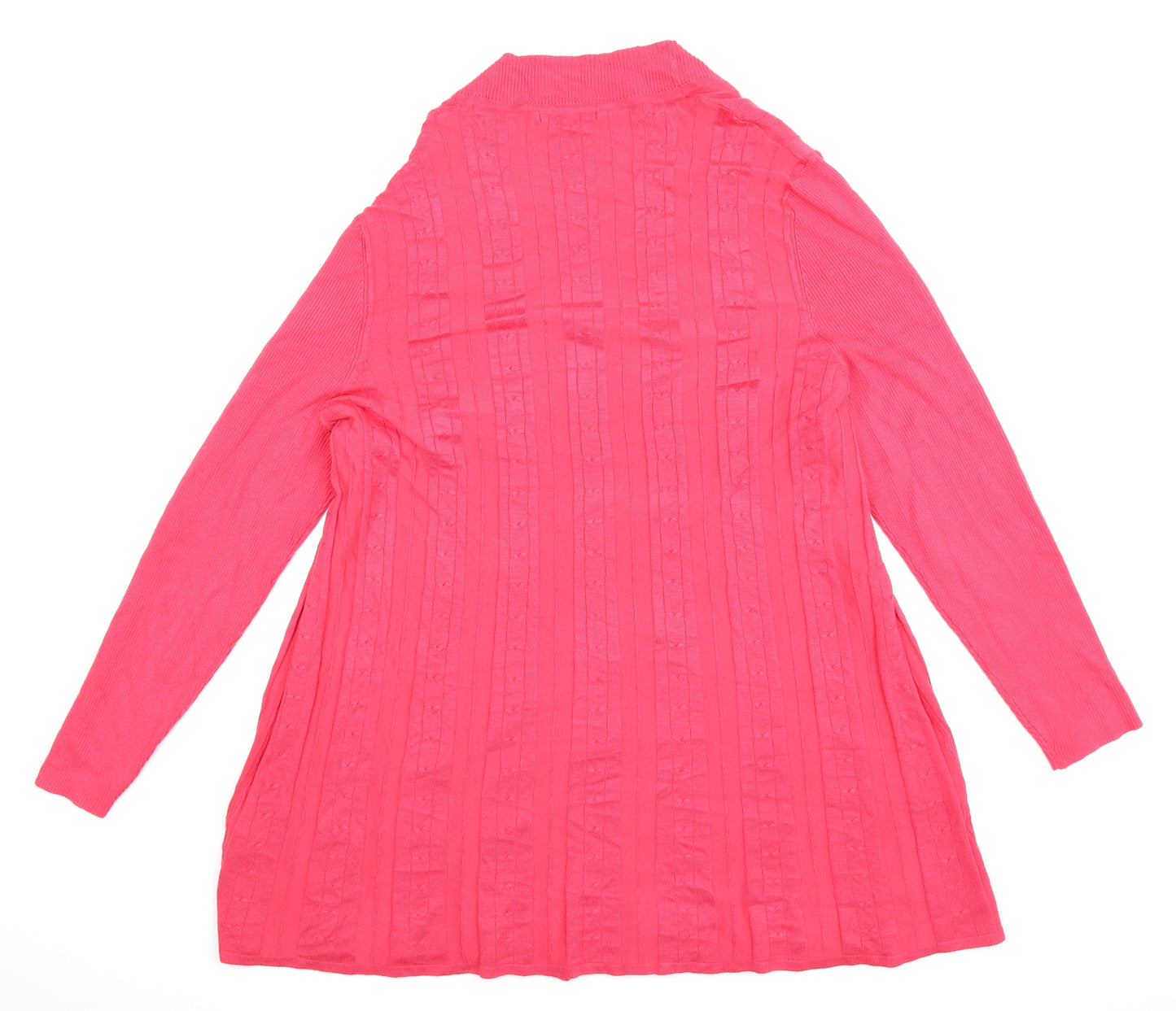 BM Collection Womens Pink  Knit Cardigan Jumper Size XL