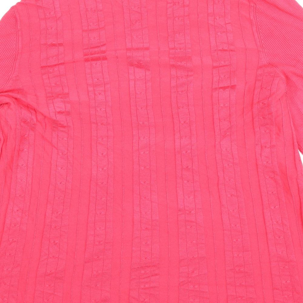 BM Collection Womens Pink  Knit Cardigan Jumper Size XL
