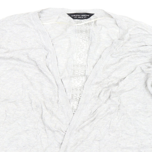 Dorothy Perkins Womens Grey  Knit Cardigan Jumper Size 12