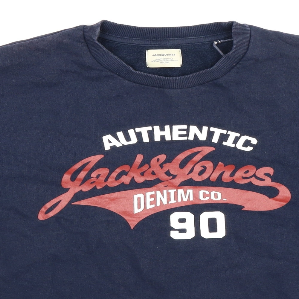 JACK & JONES Mens Blue   Pullover Sweatshirt Size S