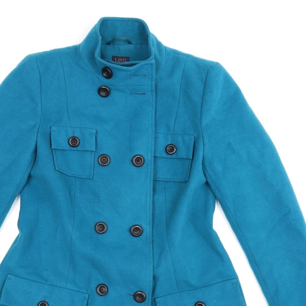 Marks and Spencer Womens Blue   Pea Coat Coat Size 10