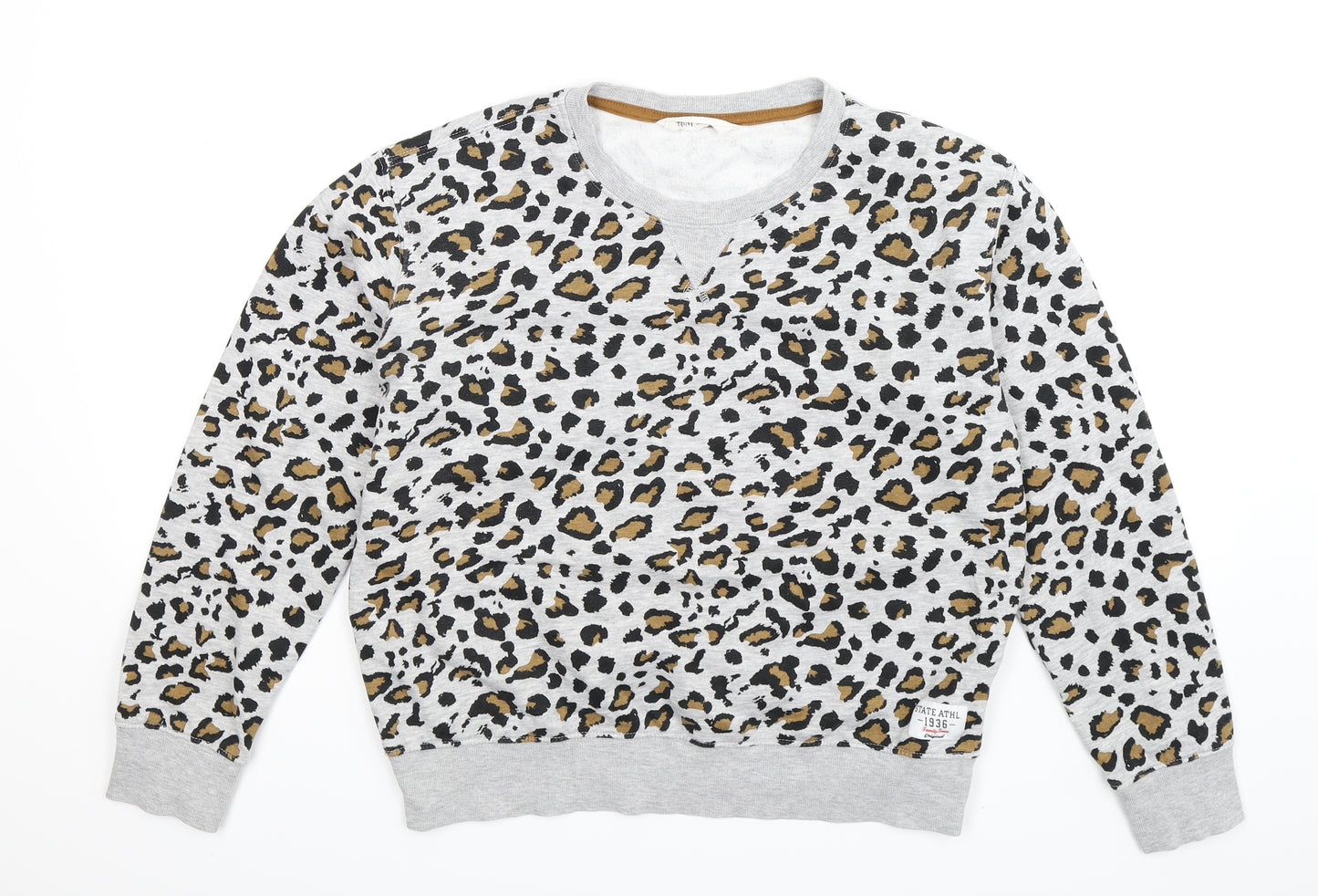H&M Womens Grey Animal Print  Pullover Sweatshirt Size S