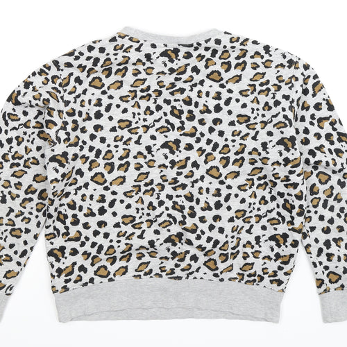 H&M Womens Grey Animal Print  Pullover Sweatshirt Size S