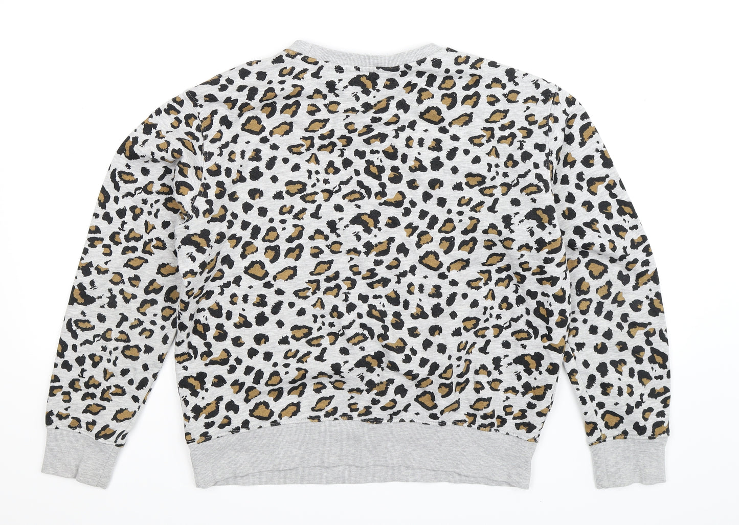 H&M Womens Grey Animal Print  Pullover Sweatshirt Size S