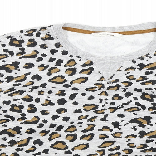 H&M Womens Grey Animal Print  Pullover Sweatshirt Size S