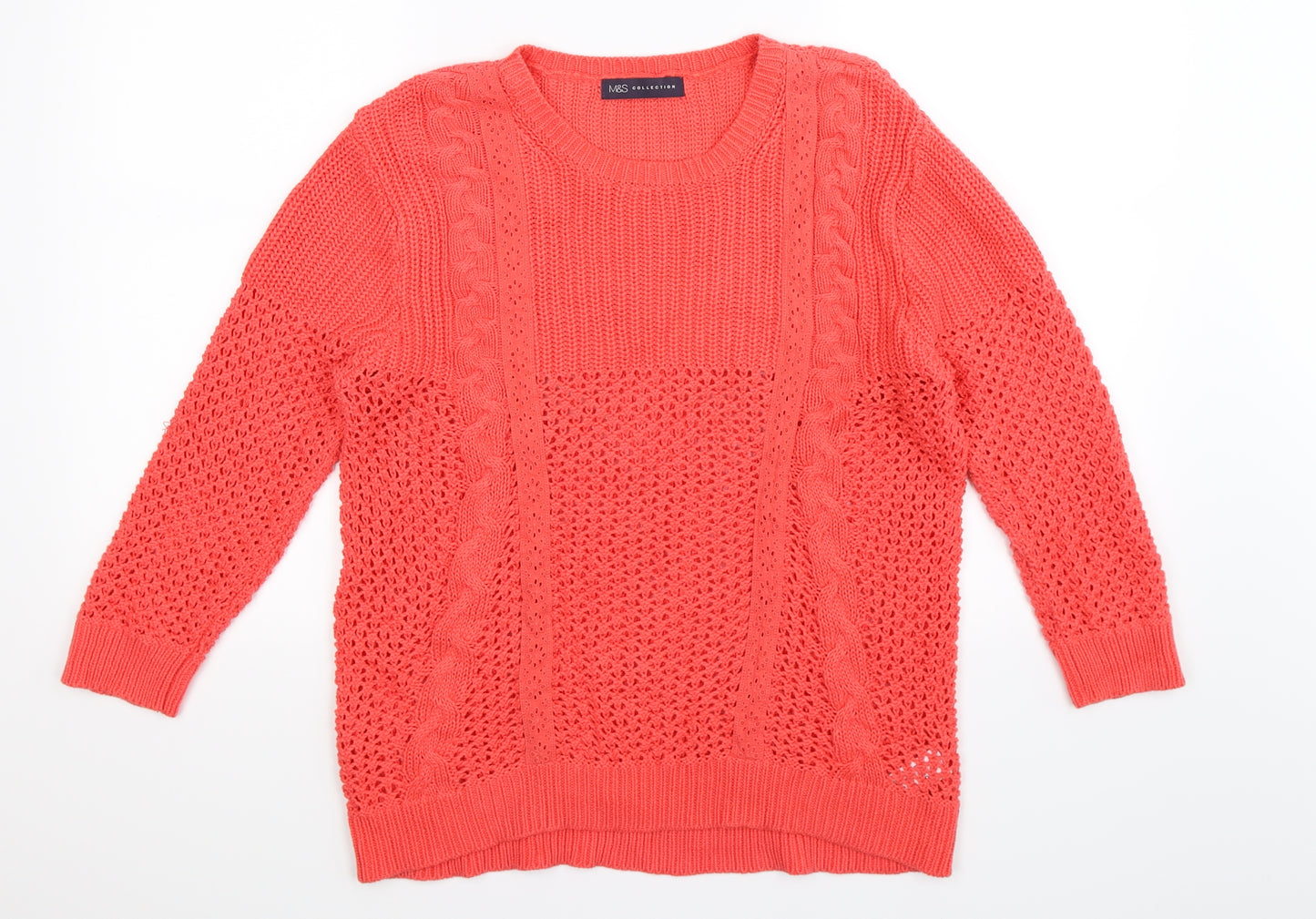 Marks and Spencer Womens Pink  Knit Pullover Jumper Size 14