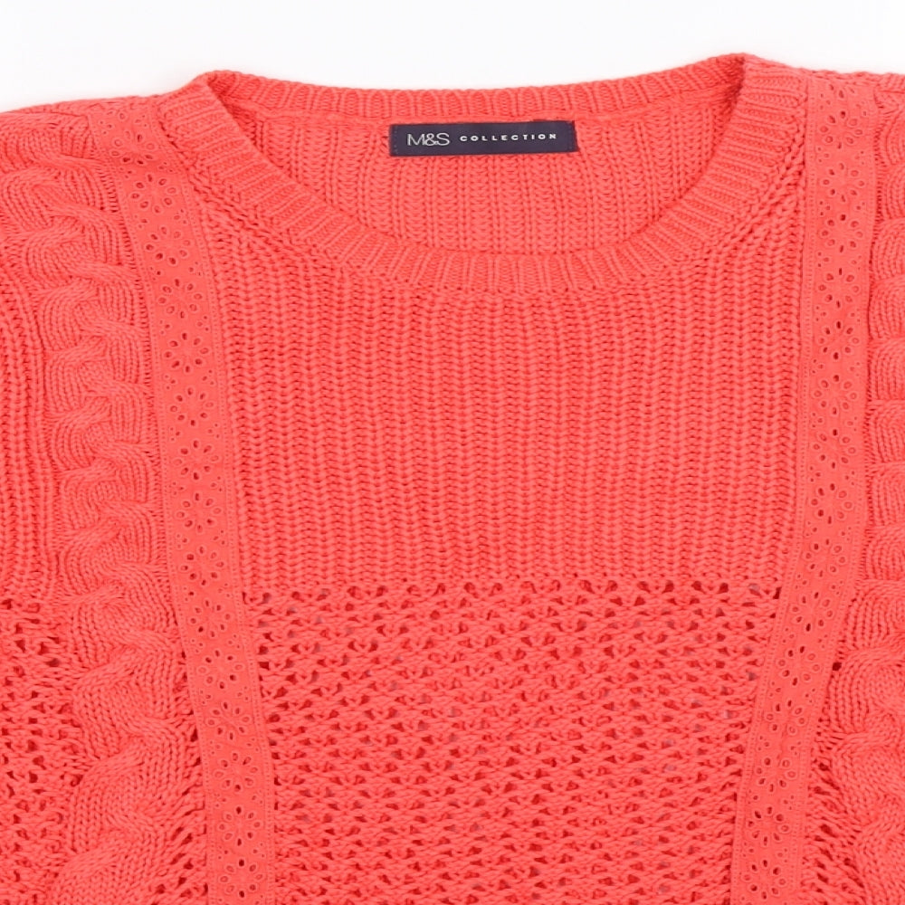 Marks and Spencer Womens Pink  Knit Pullover Jumper Size 14
