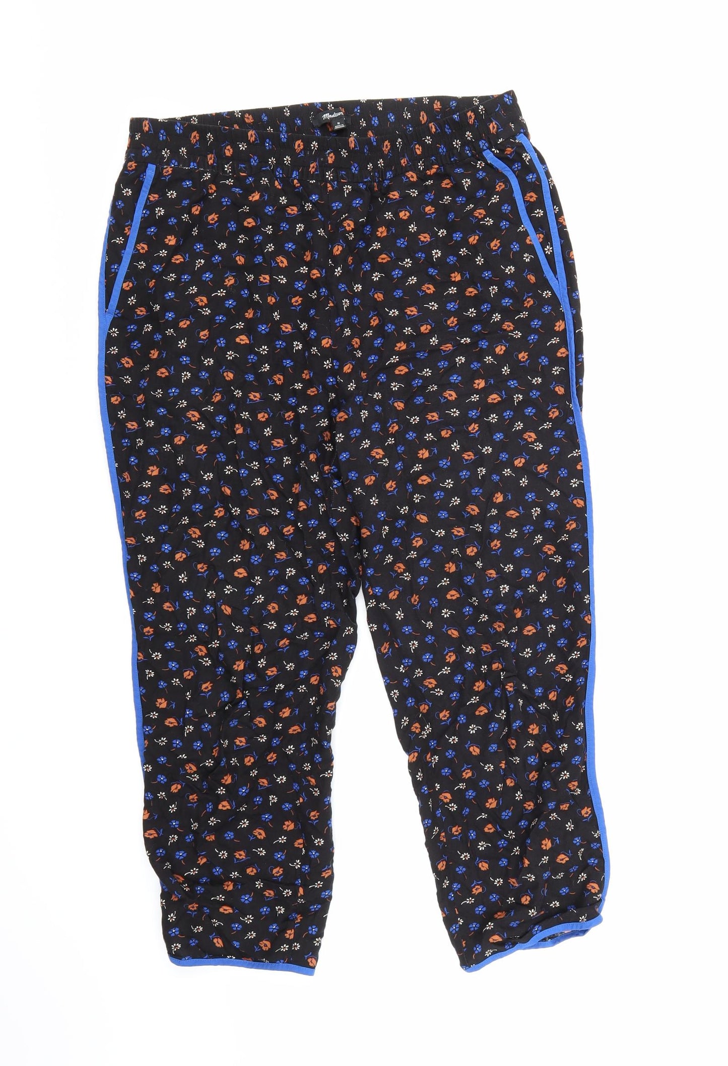 Madewell Womens Black Floral  Trousers  Size M L22 in
