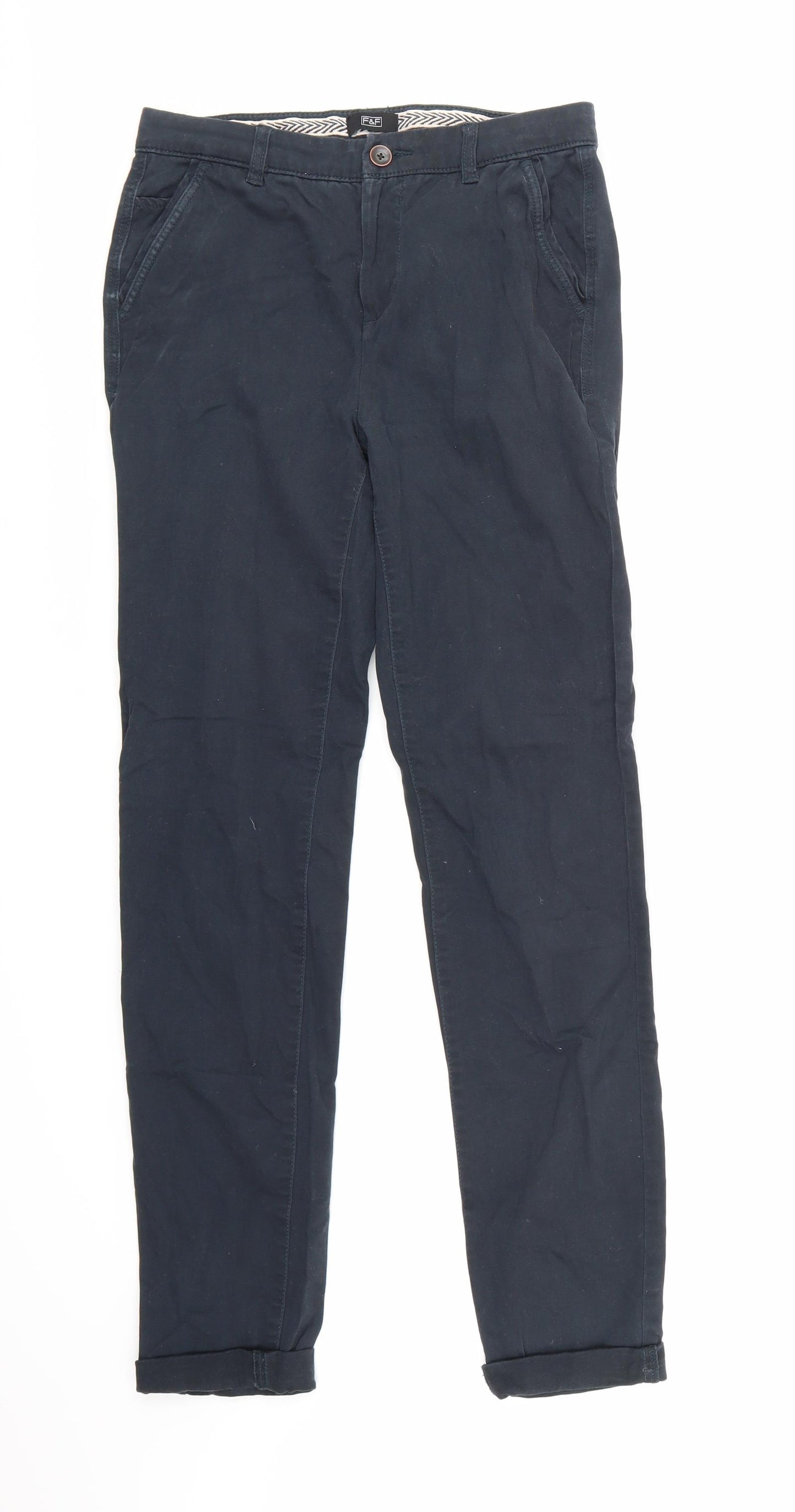 F&F Womens Blue Striped  Trousers  Size 6 L29 in