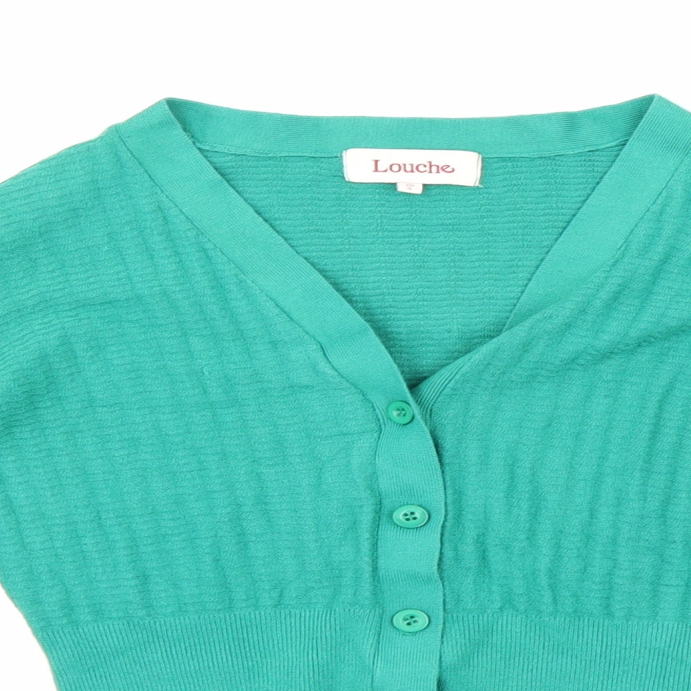 Louche Womens Green  Knit Cardigan Jumper Size 10