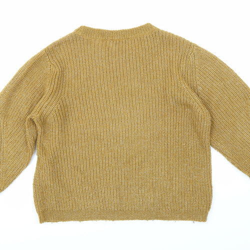 Selected Femme Womens Yellow  Knit Pullover Jumper Size S