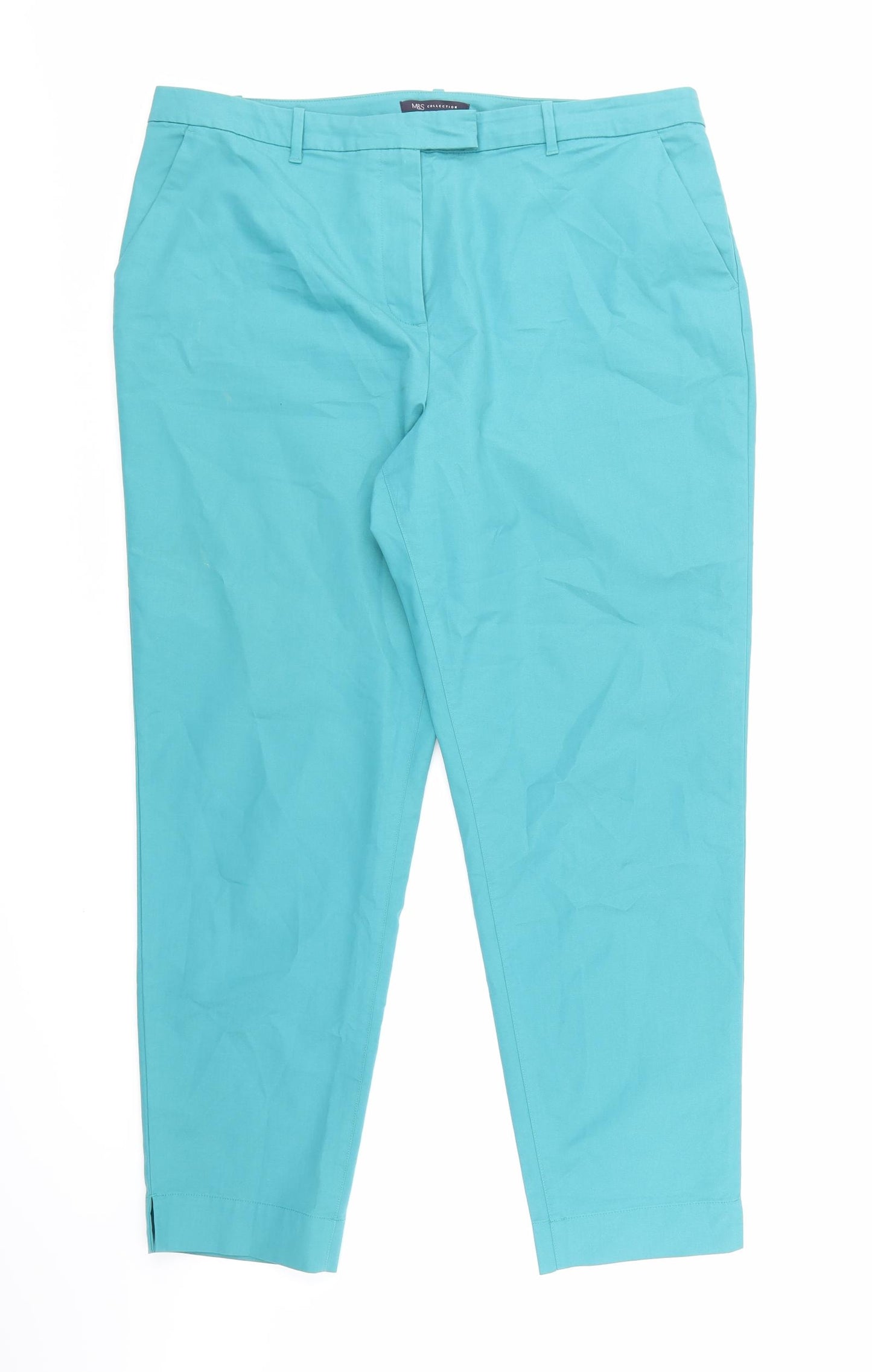 Marks and Spencer Womens Blue   Trousers  Size 18 L27 in