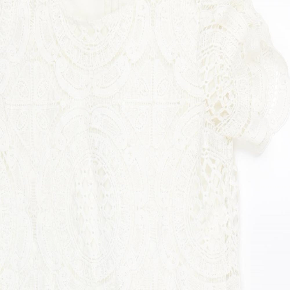 Fashion Union Womens White  Lace A-Line  Size 8