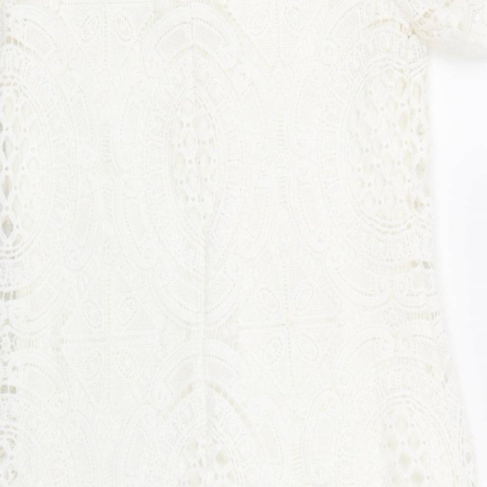 Fashion Union Womens White  Lace A-Line  Size 8