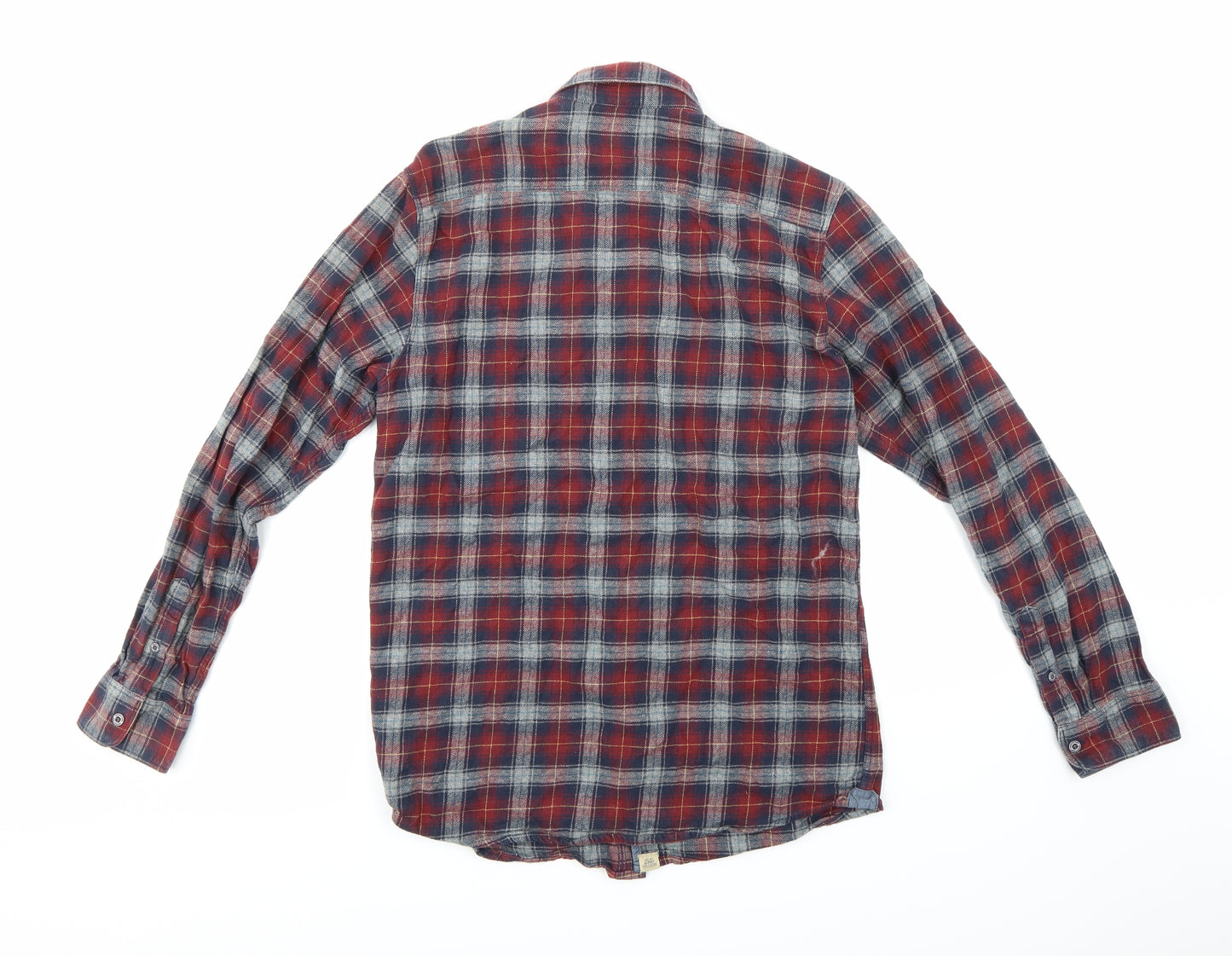 Boston Crew Mens Blue Check   Button-Up Size S