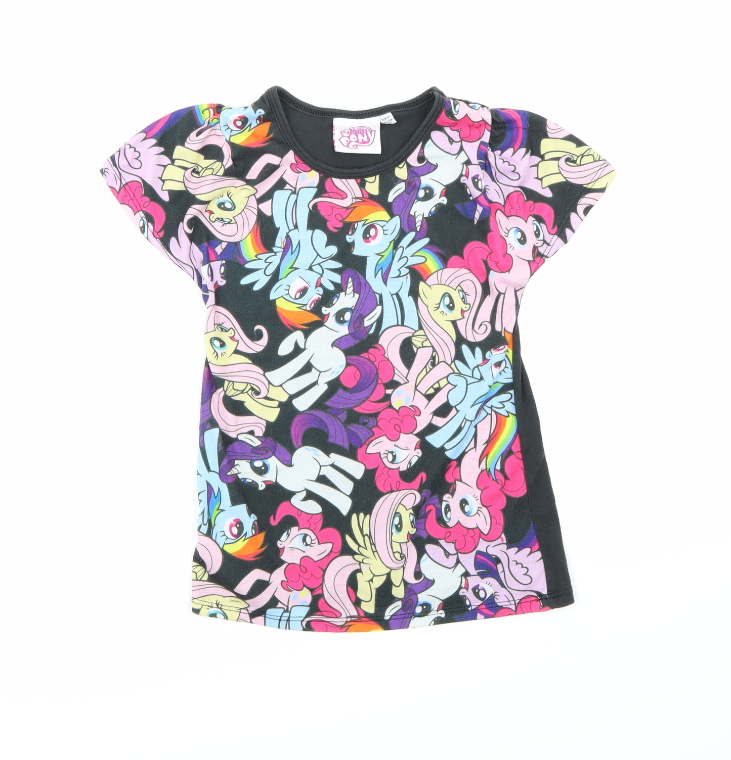 My Little Pony Girls Black   Basic T-Shirt Size 7-8 Years