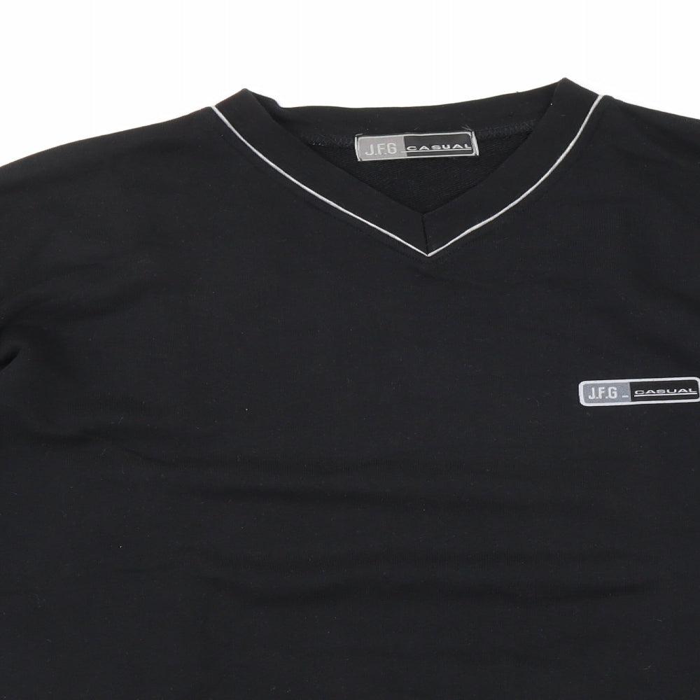 JFG Mens Black   Pullover Sweatshirt Size L