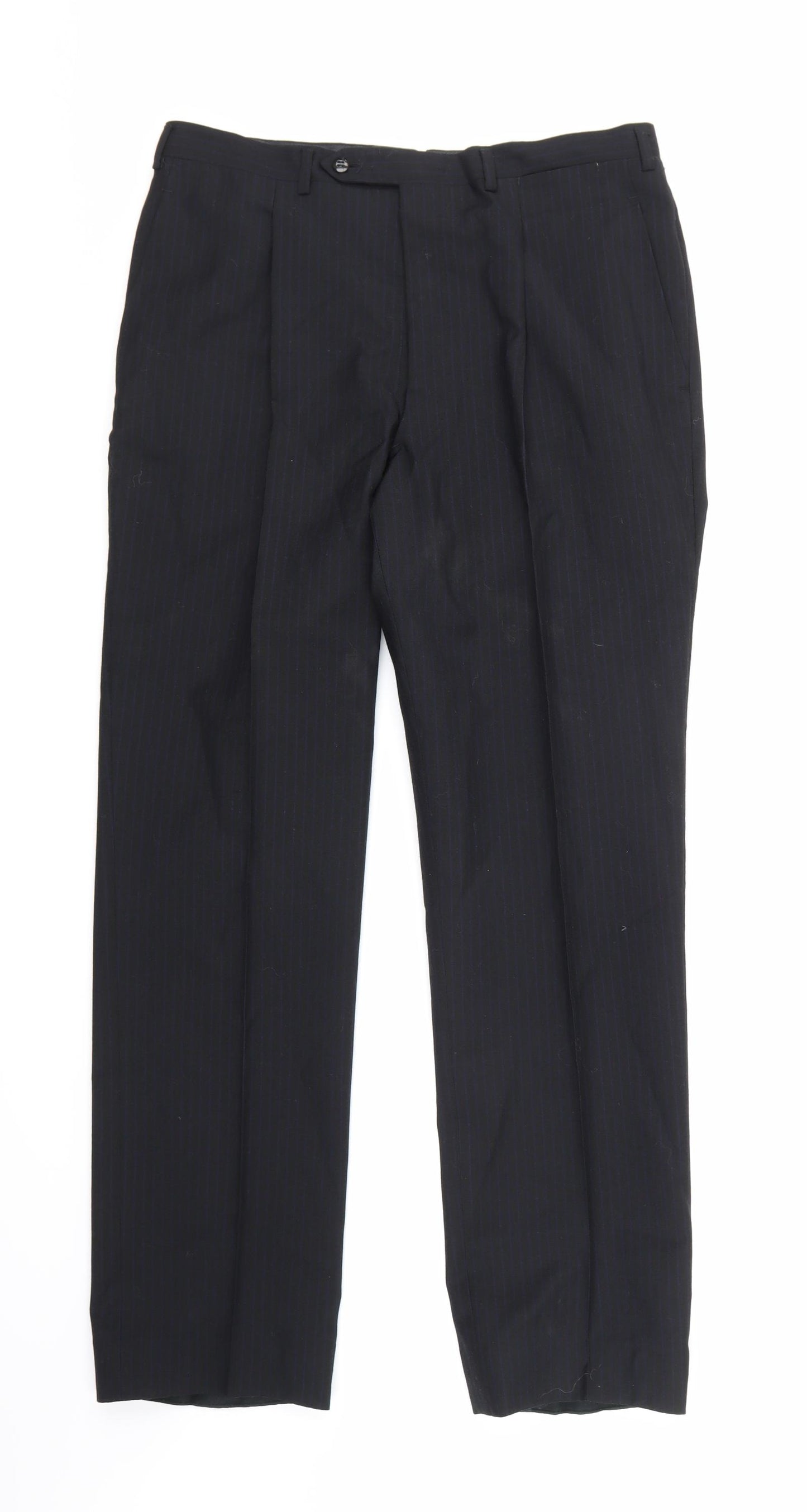 Sanremo Mens Blue Striped  Trousers  Size 32 in L29 in