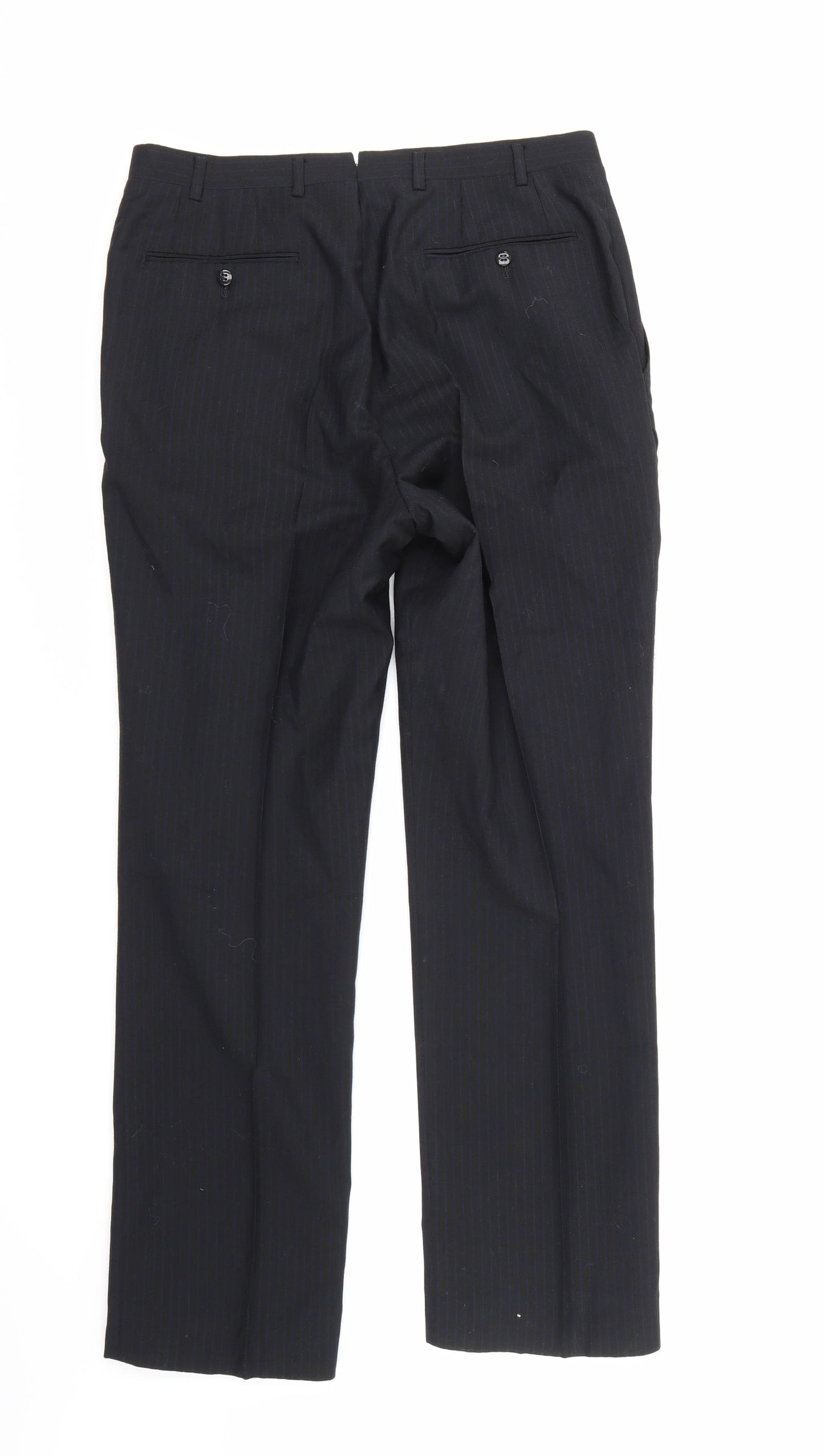 Sanremo Mens Blue Striped  Trousers  Size 32 in L29 in