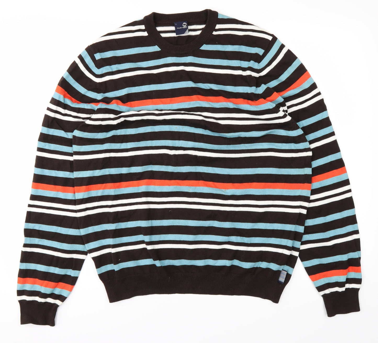 Outrage Mens Multicoloured Striped  Pullover Jumper Size S